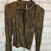 Free People Tops | Free People Leopard Print Top With Tie In Front. | Color: Black/Brown | Size: Xs