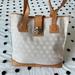 Dooney & Bourke Bags | Dooney & Bourke Leather Canvas Vintage Bucket Bag | Color: Cream/Tan | Size: 11.5 X 12.5