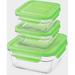 Glasslock 5 Cup Food Storage Container Glass in Green | 6 H x 6 W x 3 D in | Wayfair GlidsSqu