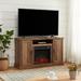Gracie Oaks Bradgate TV Stand for TVs up to 55" w/ Electric Fireplace Included Wood in Brown | 27.6 H in | Wayfair 05DCE1DA8CF44958AD4281B8A30B8A7B