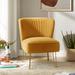 Side Chair - Etta Avenue™ Celisha Velvet Side Chair Velvet in Yellow | 31.5 H x 26 W x 30 D in | Wayfair 105562B3FF224A628A04CEF0765AB3D2