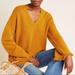 Anthropologie Sweaters | Anthropologie Joy Fringe V-Neck Sweater Size Xs | Color: Gold | Size: Xs