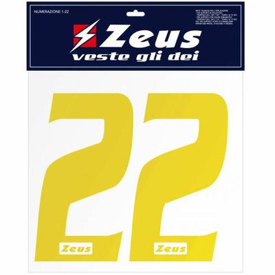 Zeus Nummern-Set 1-22 zum Aufbügeln 10cm gelb