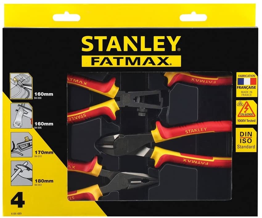 Stanley Zangenset FatMax VDE Kombi- Halbrund- u. Abisolierzange Seitenschneider Image