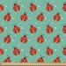 East Urban Home fab_31833_Ambesonne Modern By The Yard, Ladybugs w/ Little Star Motifs Spring Nature Pattern On Blue Background | 36 W in | Wayfair