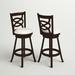 Three Posts™ Catt Swivel Bar Stool Wood/Upholstered in Brown/White | 42.5 H x 18 W x 19 D in | Wayfair 4547DDE9417D44E5AE6F2E405E846EF1