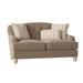 Birch Lane™ Sullivan 65" Charles of London Loveseat w/ Reversible Cushions Velvet/Polyester/Other Performance Fabrics in White/Brown | Wayfair