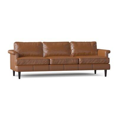 Delapena 89 Genuine Leather Flared Arm, Gramercy Park Leather Sofa