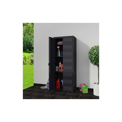 vidaXL Gartenschrank mit 3 Regalen Schwarz