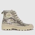 Palladium avenue high python trainers in stone multi