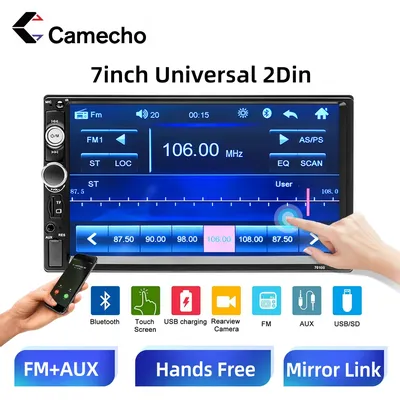 Camecho-Lecteur autoradio Bluetooth universel 2 Din 7 "HD Carplay Limitation Volkswagen