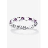 Women's Simulated Birthstone Heart Eternity Ring by PalmBeach Jewelry in February (Size 10)