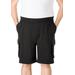 Men's Big & Tall Fleece 10" Cargo Shorts by KingSize in Black (Size 8XL)