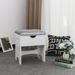 Rosdorf Park Enes Vanity Stool Polyester/Wood/Upholstered in Brown/Gray/White | 18.9 H x 15.75 W x 11.81 D in | Wayfair