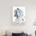 Charlton Home® Blue Hydrangea Bouquet - Wrapped Canvas Painting Canvas in Blue/Green/White | 30 H x 20 W x 1.25 D in | Wayfair