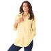 Plus Size Women's Long-Sleeve Kate Big Shirt by Roaman's in Banana (Size 34 W) Button Down Shirt Blouse