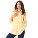 Plus Size Women's Long-Sleeve Kate Big Shirt by Roaman's in Banana (Size 40 W) Button Down Shirt Blouse