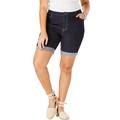 Plus Size Women's Invisible Stretch® Contour Cuffed Short by Denim 24/7 in Dark Wash (Size 20 W)