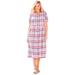 Plus Size Women's Short-Sleeve Seersucker Dress by Woman Within in White Multi Plaid (Size 18 W)