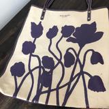 Kate Spade Bags | Kate Spade Tote Bag Purple Floral Print Canvas | Color: Cream/Purple | Size: Os