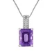 Belk & Co Women's Diamond Accent and Amethyst Pendant Cable Chain Necklace in Sterling Silver, 18 in