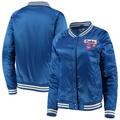 Men's New Era Royal Chicago Cubs Satin Raglan Full-Snap Jacket