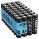 ABSINA rechargeable batteries AA 2900 32 Pack - NiMH AA rechargeable batteries with 1.2V & at least 2650mAh - Rechargeable battery AA for Wii & Xbox Controllers and more - AA akku