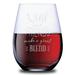 Trinx Wine & Friends Make A Great Blend - 4 Piece 21 Oz. Stemless Wine Glass Set Glass | 5 H x 3.5 W in | Wayfair 007381778DC04DC4A3113543D7C4BABE