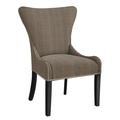 Hekman Christine Wingback Arm Chair Wood/Upholstered in Black/Brown | 40 H x 28.5 W x 26.5 D in | Wayfair 72695611-892BBrass