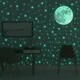 Autocollants muraux étoiles de lune lumineux pour chambre d'enfant décor de chambre à coucher