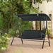 Arlmont & Co. Atasha Porch Swing w/ Stand Metal in Black | 61.0236 H x 43.3071 W x 67.7165 D in | Wayfair 1F6FDA3C921E41638A606BFD6525E3D2