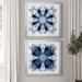 Bungalow Rose Indigo Kaleidoscope III - 2 Piece Painting Print Set Paper, Solid Wood in Blue/White | 30.5 H x 61 W x 1.5 D in | Wayfair