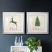 The Holiday Aisle® Holly Jolly Reindeer - 2 Piece Picture Frame Painting Print Set Paper, Solid Wood in Black | 17.5 H x 35 W x 1.5 D in | Wayfair