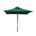 JATI Umbra 1.5m Small Wooden Patio Parasol with Cover (Green) - Square | Single-Pulley | 2-Part Pole