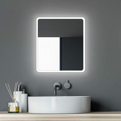 Moon Badspiegel mit Beleuchtung  led Badezimmerspiegel 40x45 cm  led Spiegel mit umlaufenden