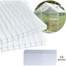 Hengda - 14x Polycarbonat Hohlkammerstegplatten (60.5 x 121cm) 4mm 10 25 m² Doppelstegplatte für