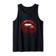 Cool Bold & Sexy Damen Rote Lippen Outfit Grafik Design Stil Tank Top