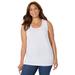 Plus Size Women's The Timeless Tank by Catherines in White (Size 1X)