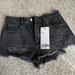 Zara Shorts | Brand New Zara Black Ripped Jean Shorts | Color: Black | Size: 4