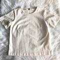 J. Crew Tops | J Crew Lace Sleeve Ponte Top In White Size S | Color: White | Size: S