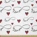 East Urban Home I Love You Fabric By The Yard, Hand Writing w/ Infinity Romantic Red Hearts Valentines Day Theme, Square | 36 W in | Wayfair