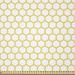 East Urban Home Yellow & White Fabric By The Yard, Hexagonal Pattern Honeycomb Beehive Simplistic Geometrical Monochrome, Square | 36 W in | Wayfair