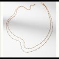 Anthropologie Jewelry | Anthropologie Beautiful Double Layered Necklace | Color: Blue/Gold | Size: 16”
