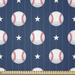 East Urban Home Ambesonne Sports Fabric By The Yard, Baseball Patterns On Vertical Striped Background Stars Design, Square | 36 W in | Wayfair