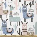 East Urban Home Ambesonne Llama By The Yard, Children Cartoon Style Hand Drawn South American Animals Alpacas & Llamas Design in White | Wayfair