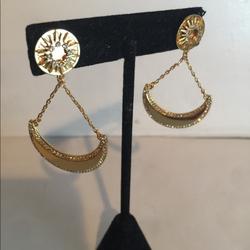 J. Crew Jewelry | J Crew Gold Tone Crystal Drop Earring W Stud Posts | Color: Gold | Size: Os