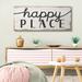 Stupell Industries Rustic Charm Happy Place Distressed Sign by Daphne Polselli - Graphic Art Print Canvas in White | 48 H x 20 W x 1.5 D in | Wayfair
