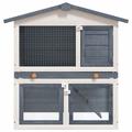 Tucker Murphy Pet™ Rabbit Hutch Bunny Cage w/ Pull Out Tray Pet House Solid Pine Wood (common for Rabbit Hutches) in Gray | Wayfair