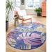 Blue/Pink 94 x 0.31 in Area Rug - Bay Isle Home™ Lavern Floral Navy/Pink/Yellow Area Rug Polypropylene | 94 W x 0.31 D in | Wayfair