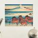 ArtVerse Japanese Oxen Wood Block Print Removable Wall Decal Vinyl in Blue/Brown | 14 H x 18 W in | Wayfair HOK143A1418A